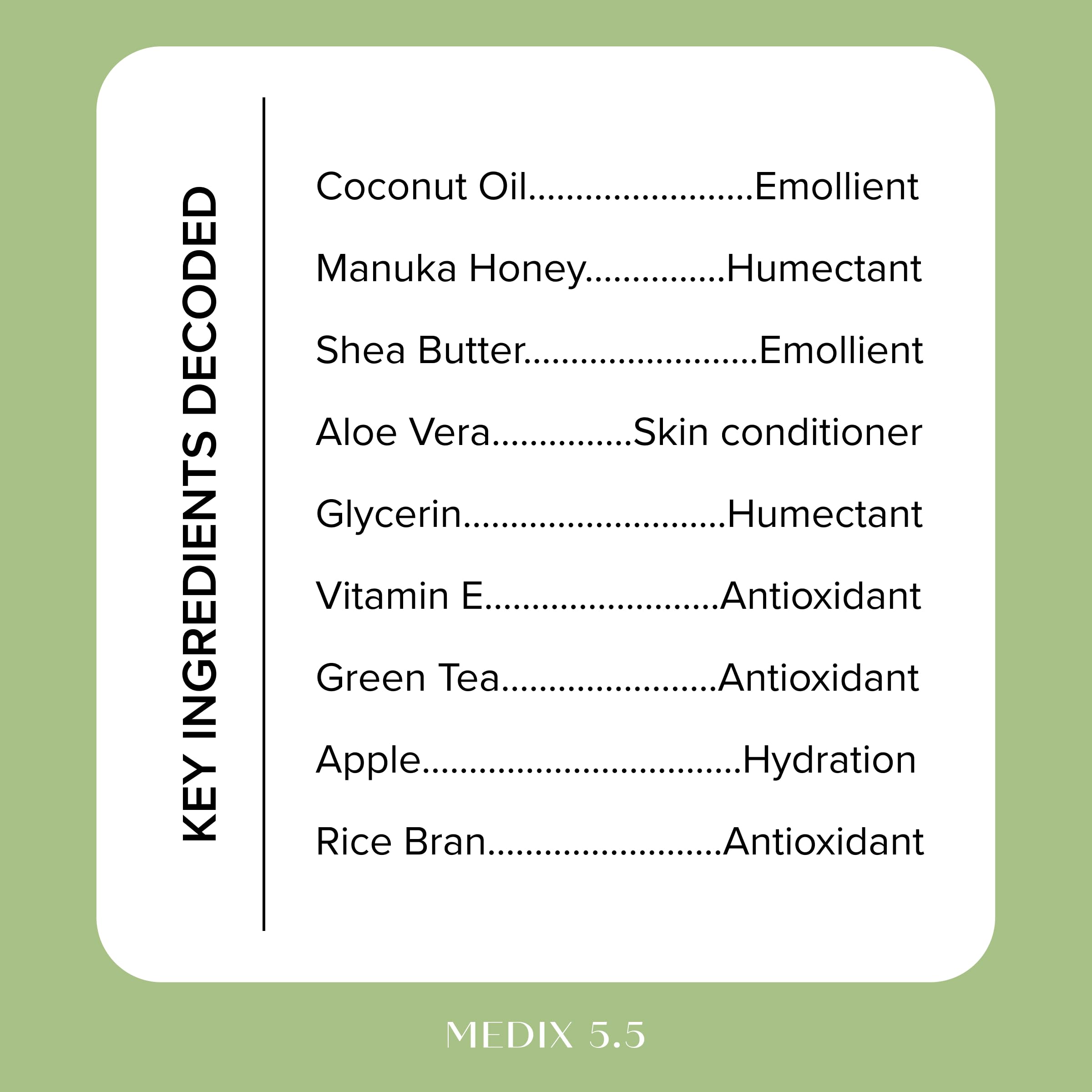 Medix 5.5 Daily-use cream spread demonstrates non-greasy finish