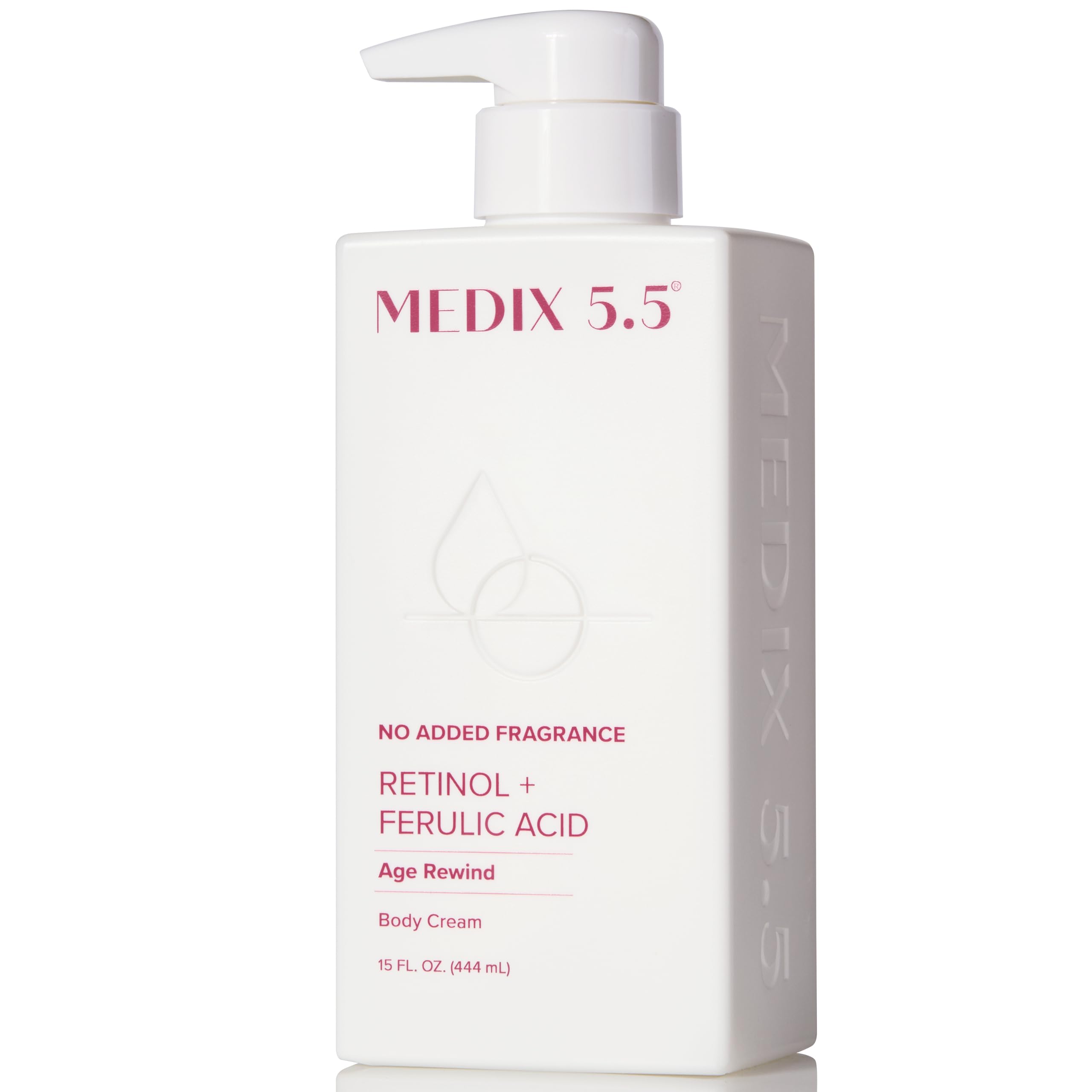 Medix 5.5 fragrance-free retinol face moisturizer bottle for smoothing and nourishment.