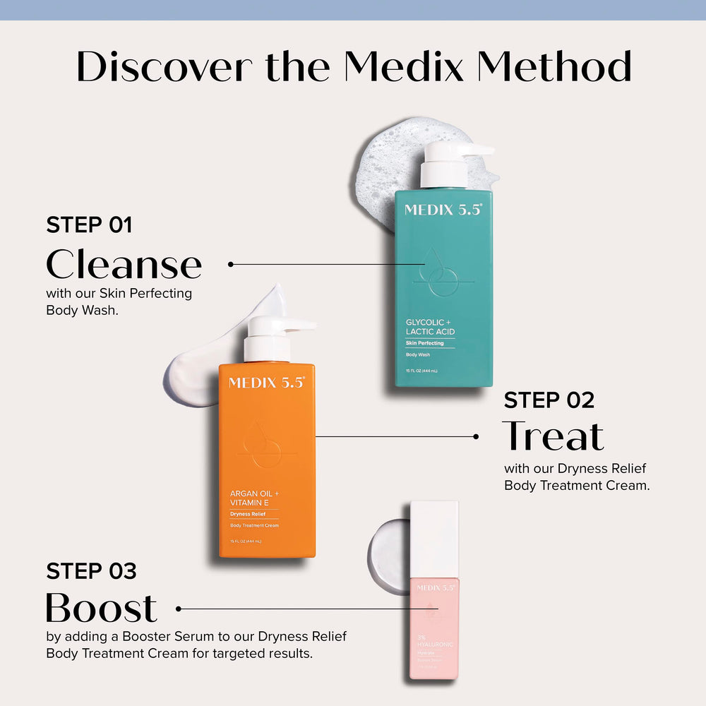 Medix 5.5 Fragrance-rich cream bottle on vanity.