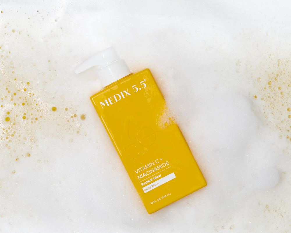Medix 5.5 Radiant Glow Vitamin C Body Wash Aloe Vera hydration.