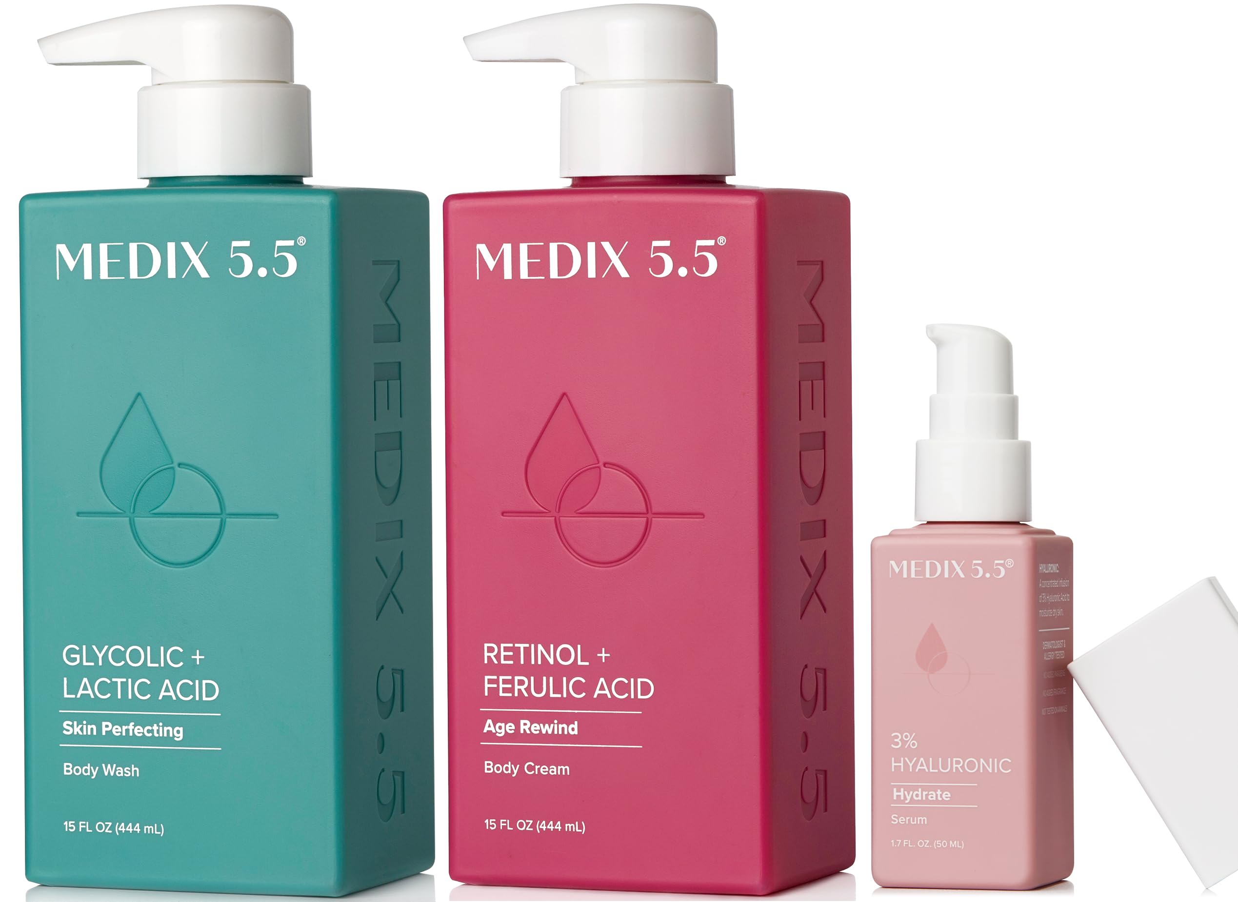 Medix 5.5 retinol body cream on skin for a smoother, firmer-looking texture