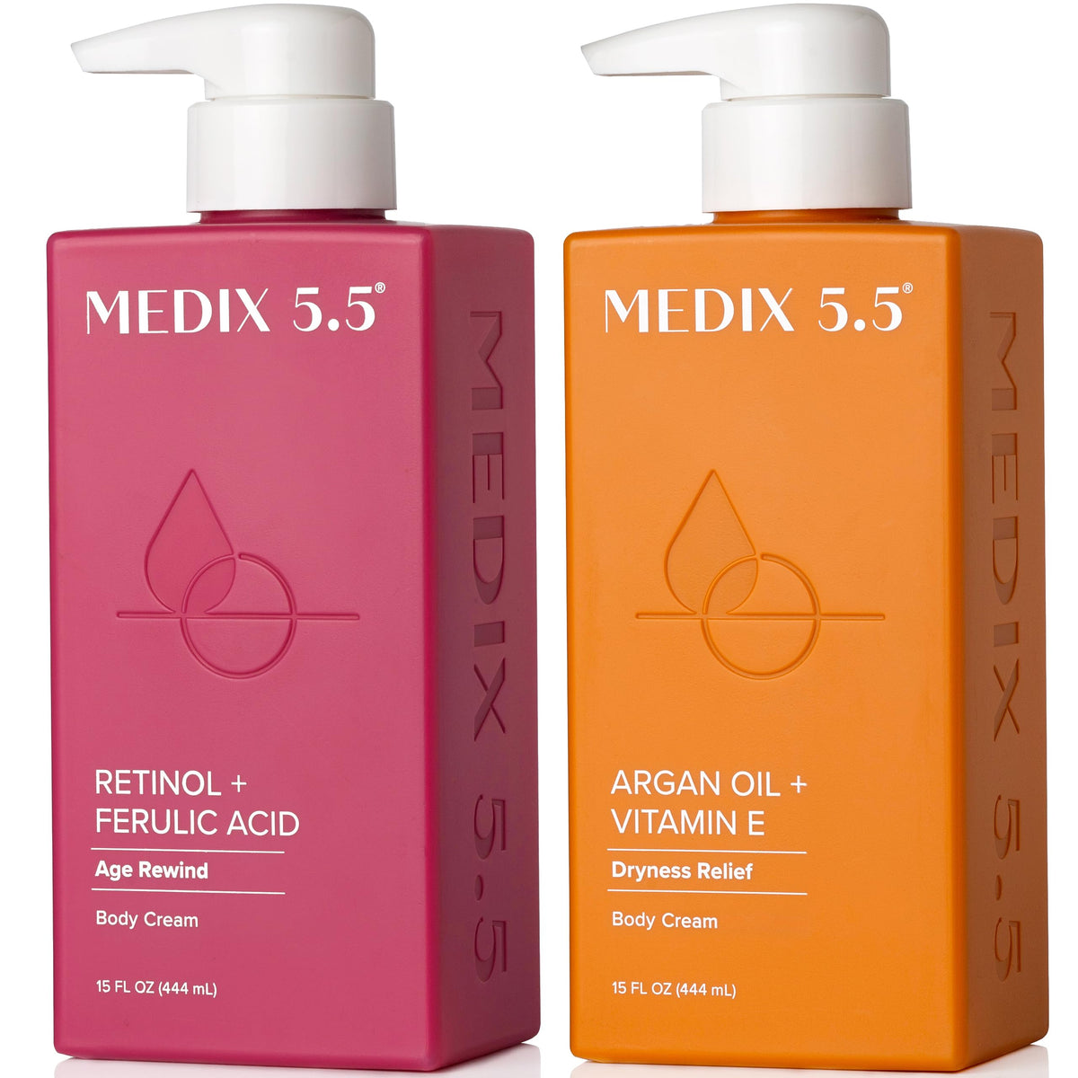 Medix 5.5 Retinol Body Lotion bottle with pump for deep hydration.
