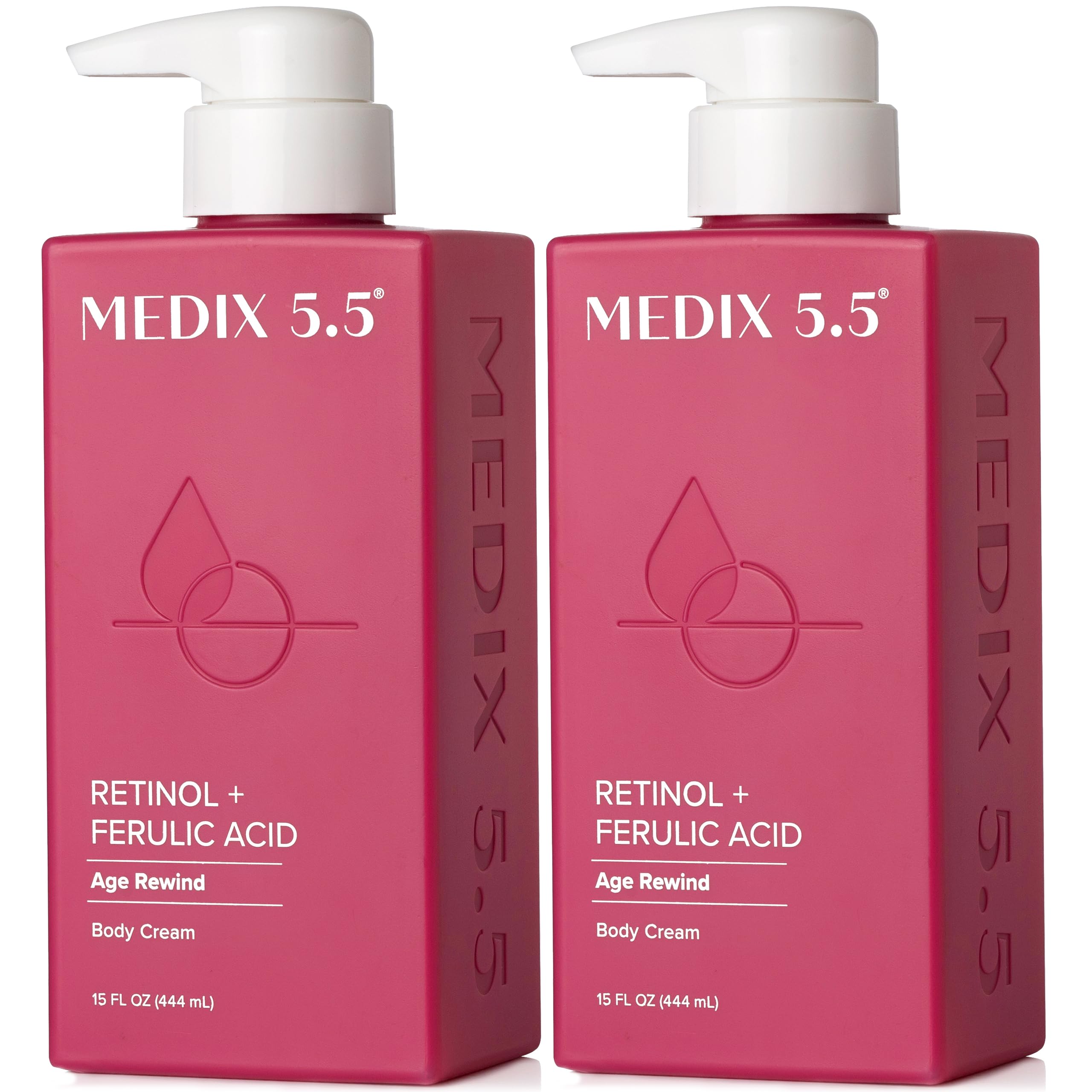 Medix 5.5 Retinol Body Lotion bottle offers rich hydration for crepey skin