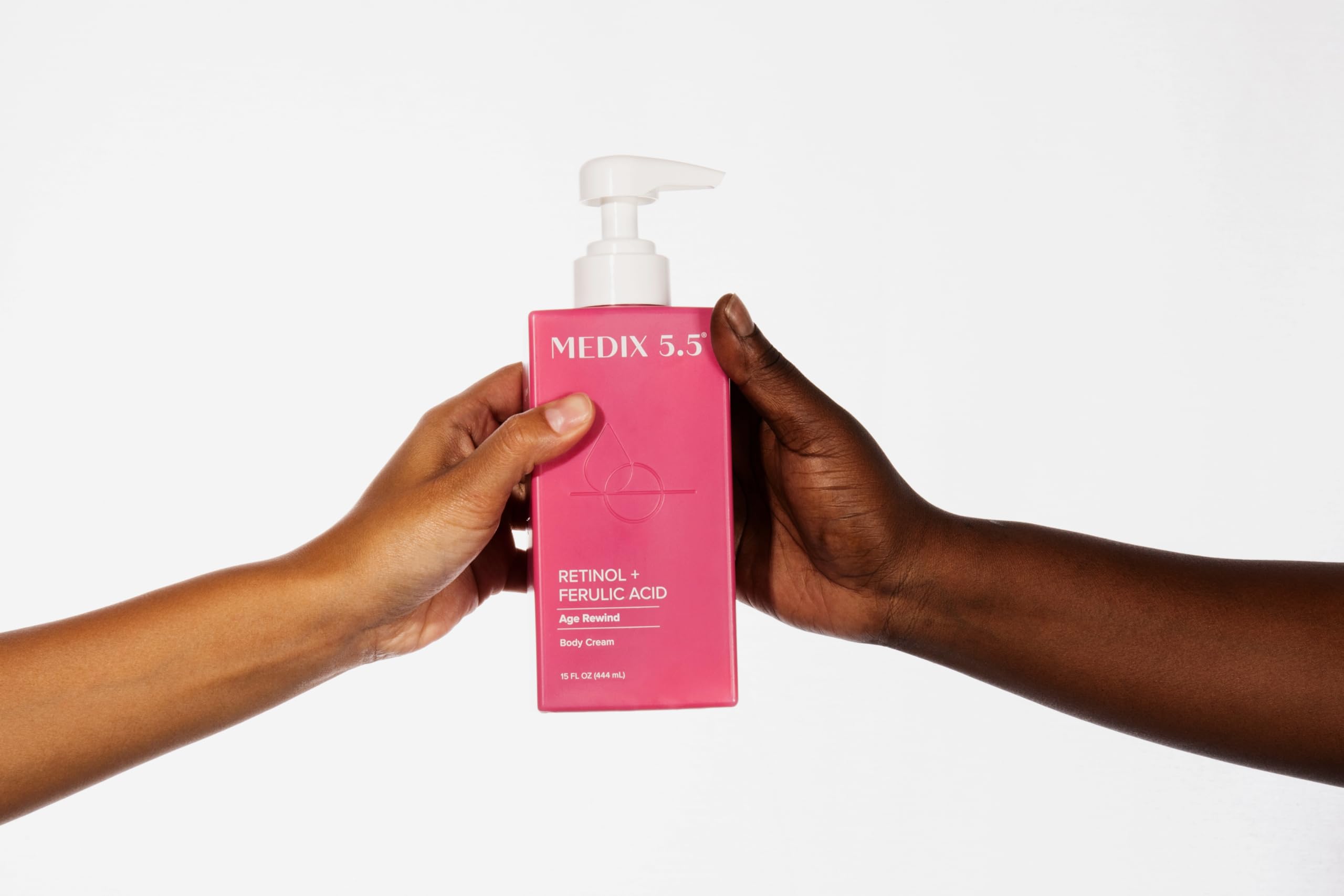 Medix 5.5 Retinol Body Lotion nightly routine application on shoulders.