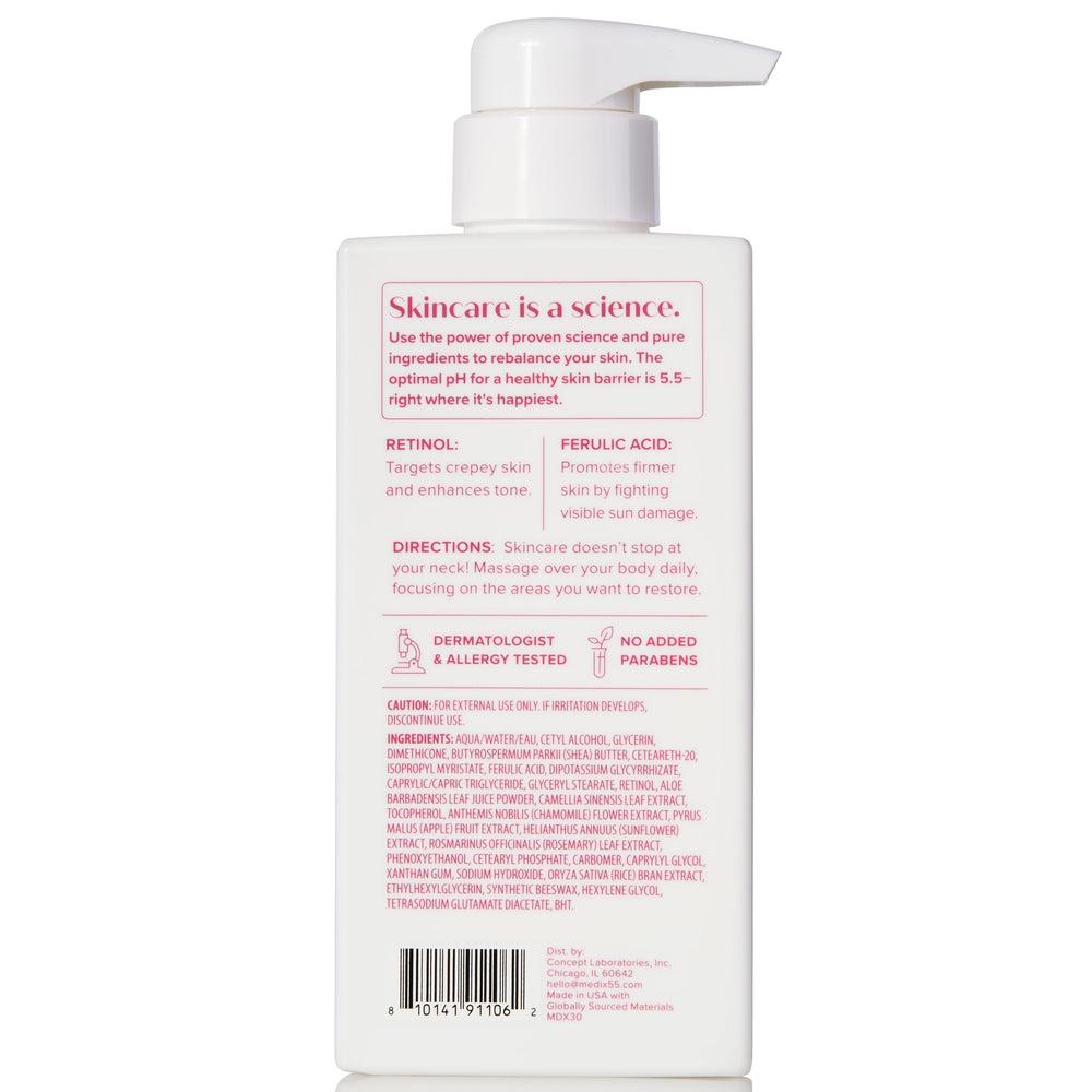 Medix 5.5 rich hydration and silky finish shown in creamy texture close-up.