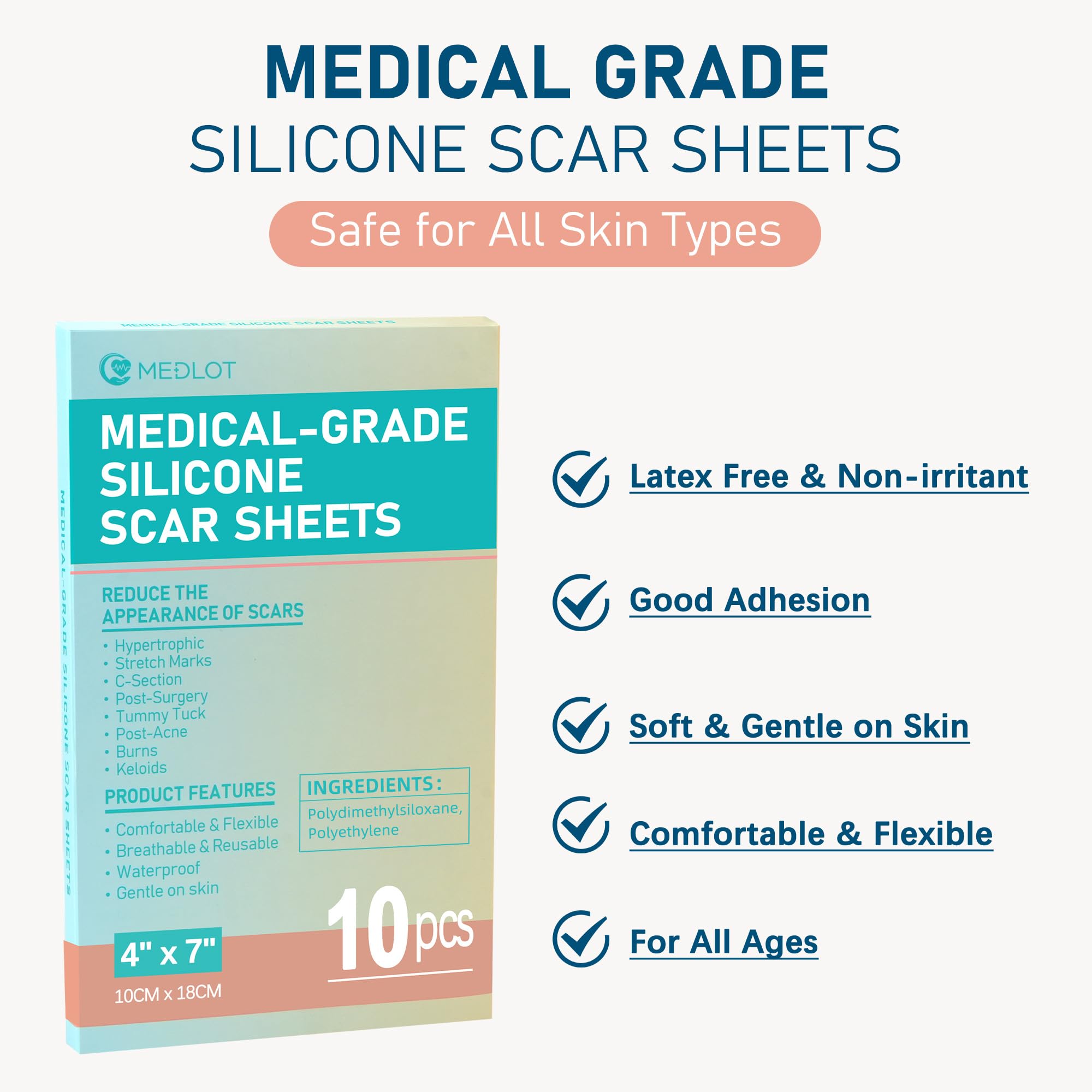 MEDLOT scar patch cut to size fitted on skin for customized coverage