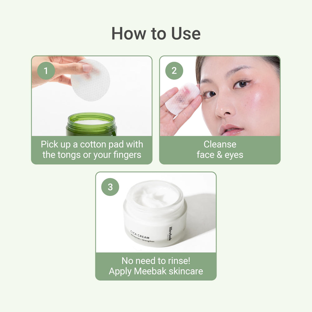 Meebak Cica Cleansing Water Pads gym bag ready for quick refreshes and makeup removal