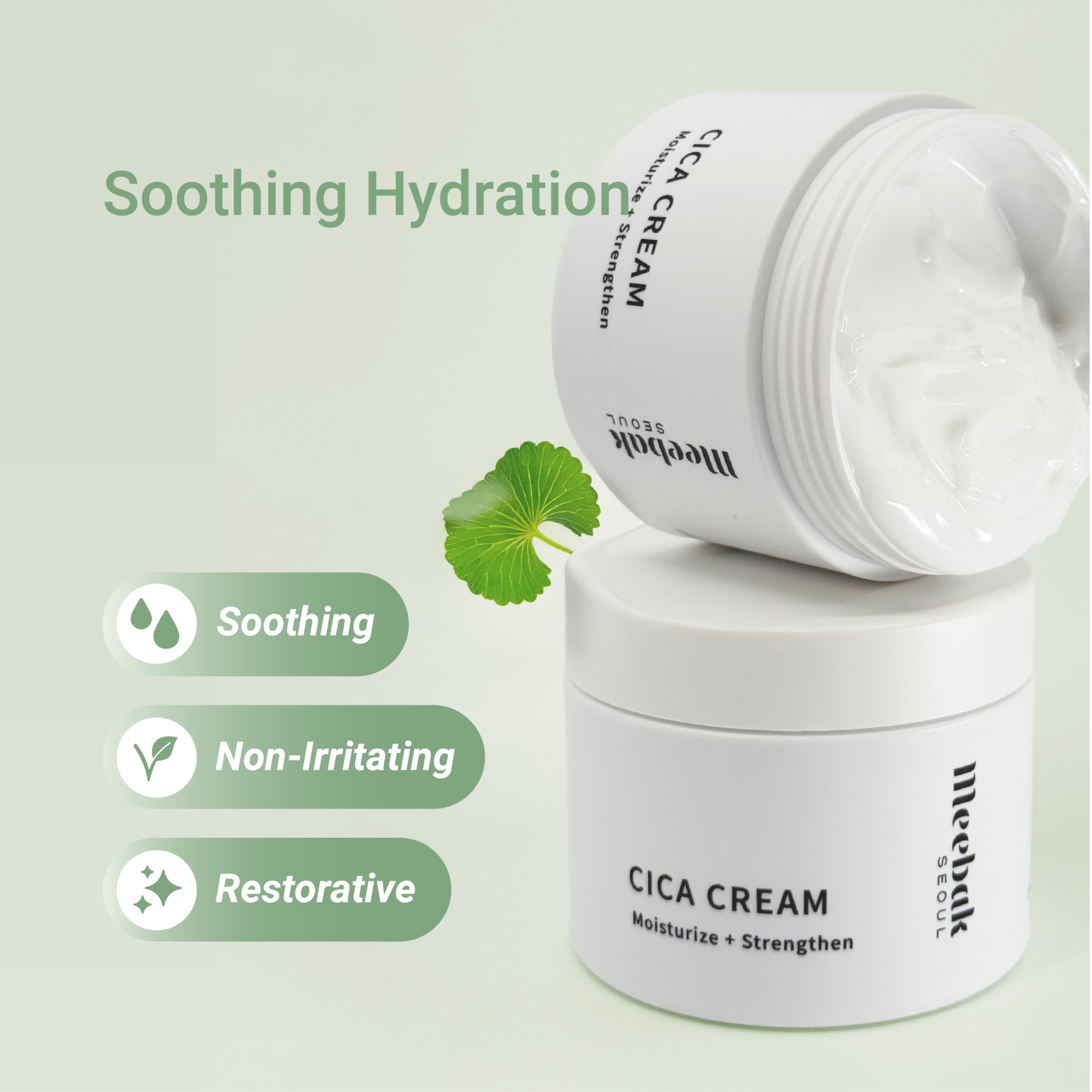 Meebak Cica Cream being applied under morning makeup with quick absorption