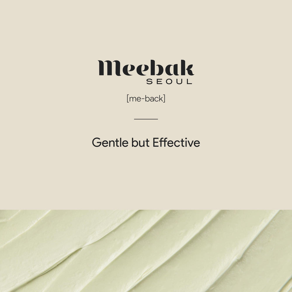 Meebak eye cream packaging emphasizes gentle daily use and K-beauty formula