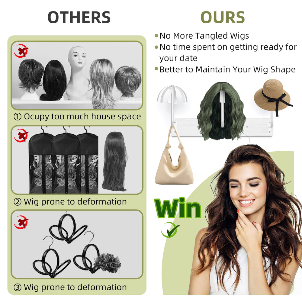 MEEMENG wig display shelf helps keep wigs protected and easy to access.