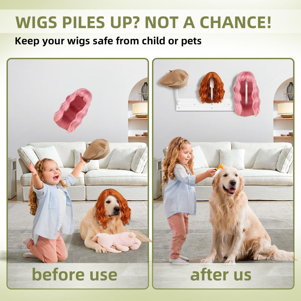 MEEMENG wig-drying stand supports multiple wigs during airing to preserve shape.