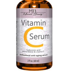 Meera's Beauty vitamin c serum bottle front shows product branding and design for brightening potential