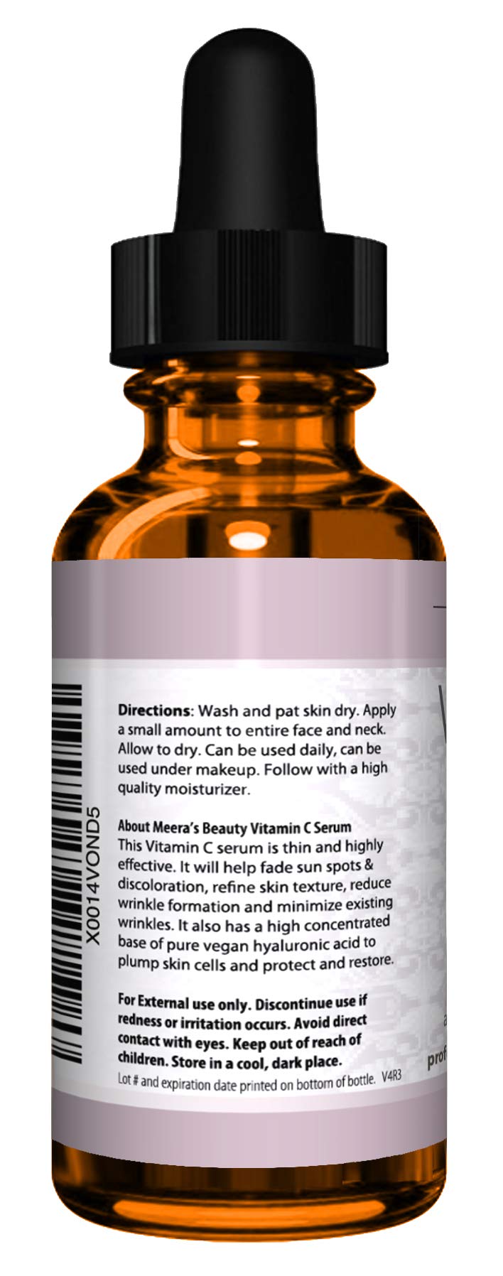 Meera's Beauty vitamin c serum bottle pump action for easy, precise application