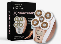 Meeteasy Electric Leg Shaver in use demonstrates painless, portable grooming on the go.