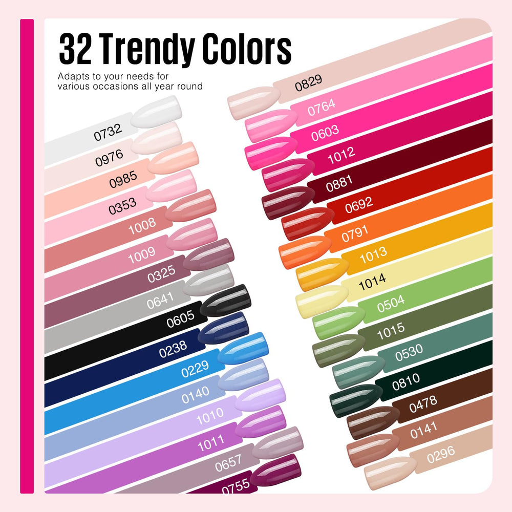 MEFA 32 colors all seasons swatch wheel showing diverse options for any season.