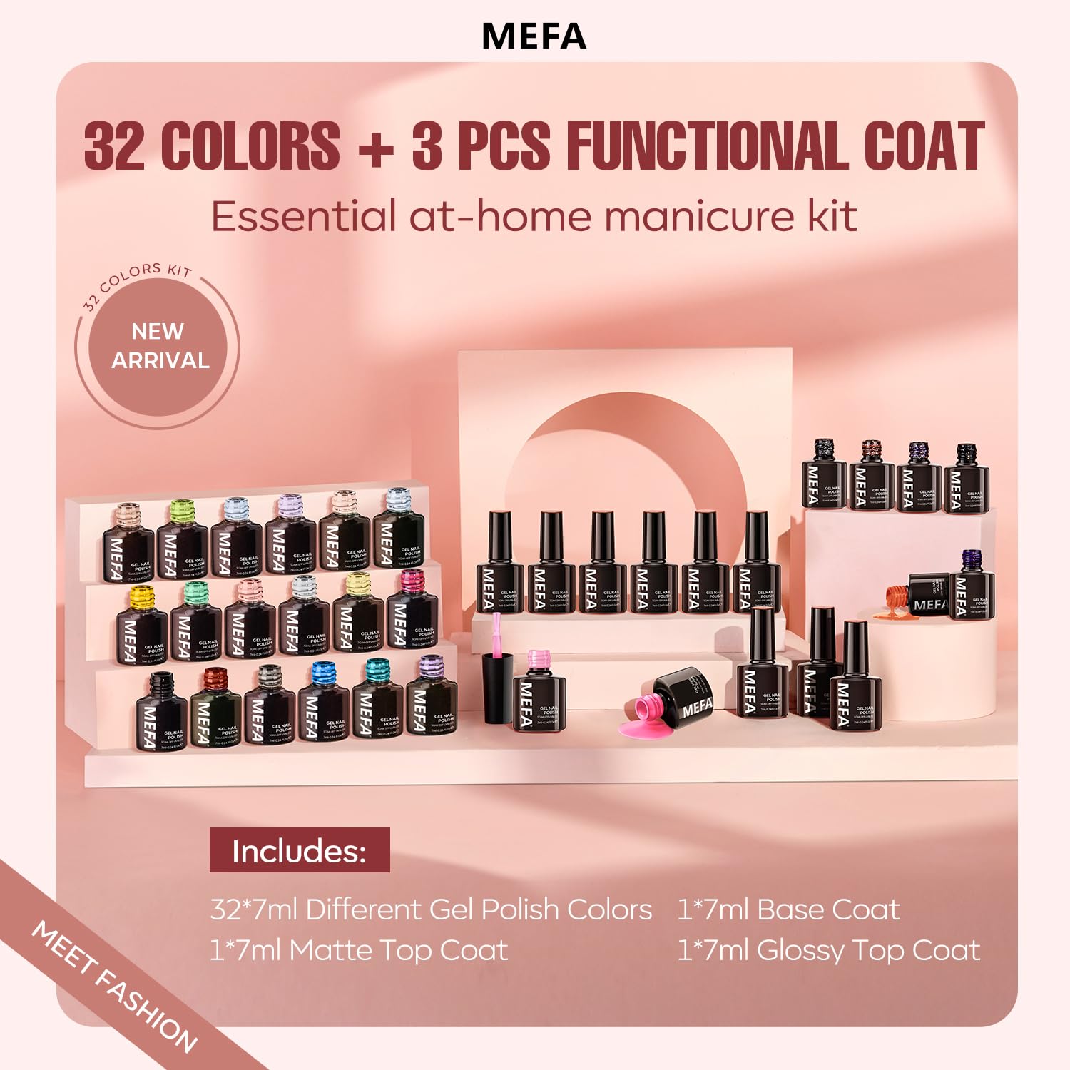 MEFA at-home manicure scene foregrounds salon-like results in a cozy routine.