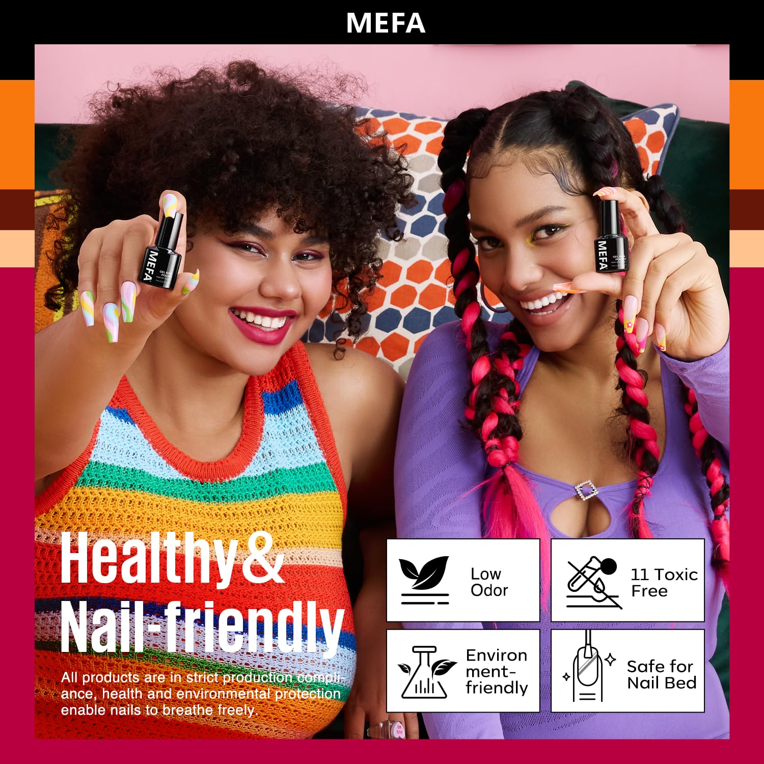 MEFA brush-stroke-free polish focuses on even color with simple at-home application