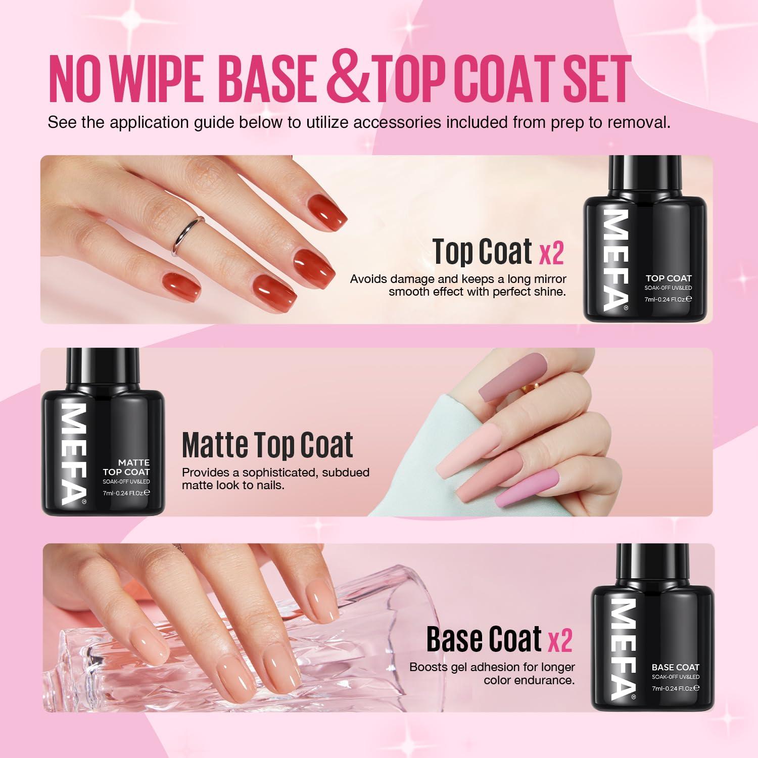 MEFA gel polish close-up showing smooth, chis-chip resistant shine