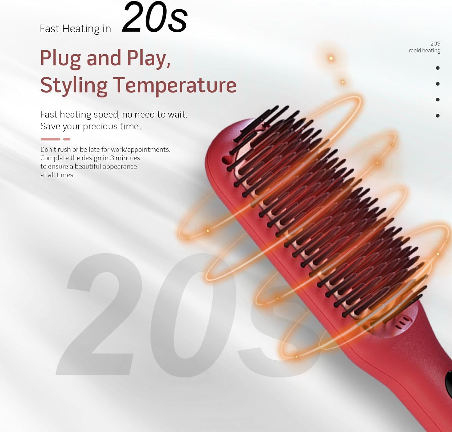 MEGAWISE Pro straightener brush dual voltage for worldwide use