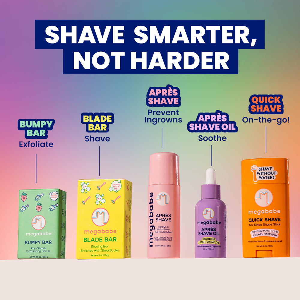 Megababe Après Shave Oil lightweight finish hydrates skin after shaving