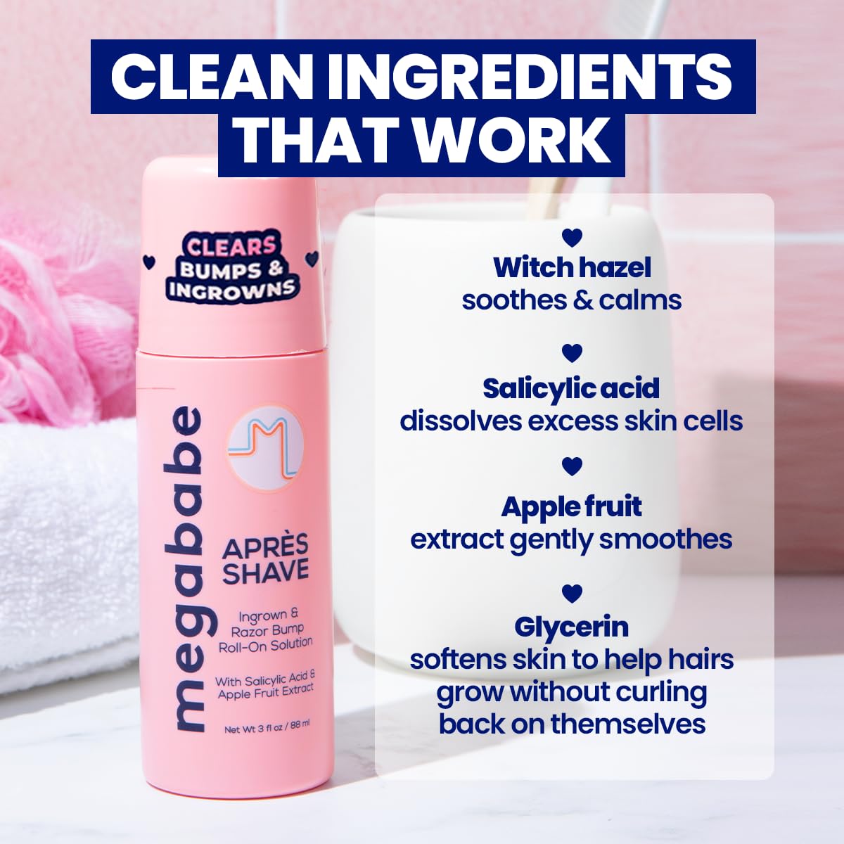 Megababe Après Shave underarms use after shaving for smoother skin