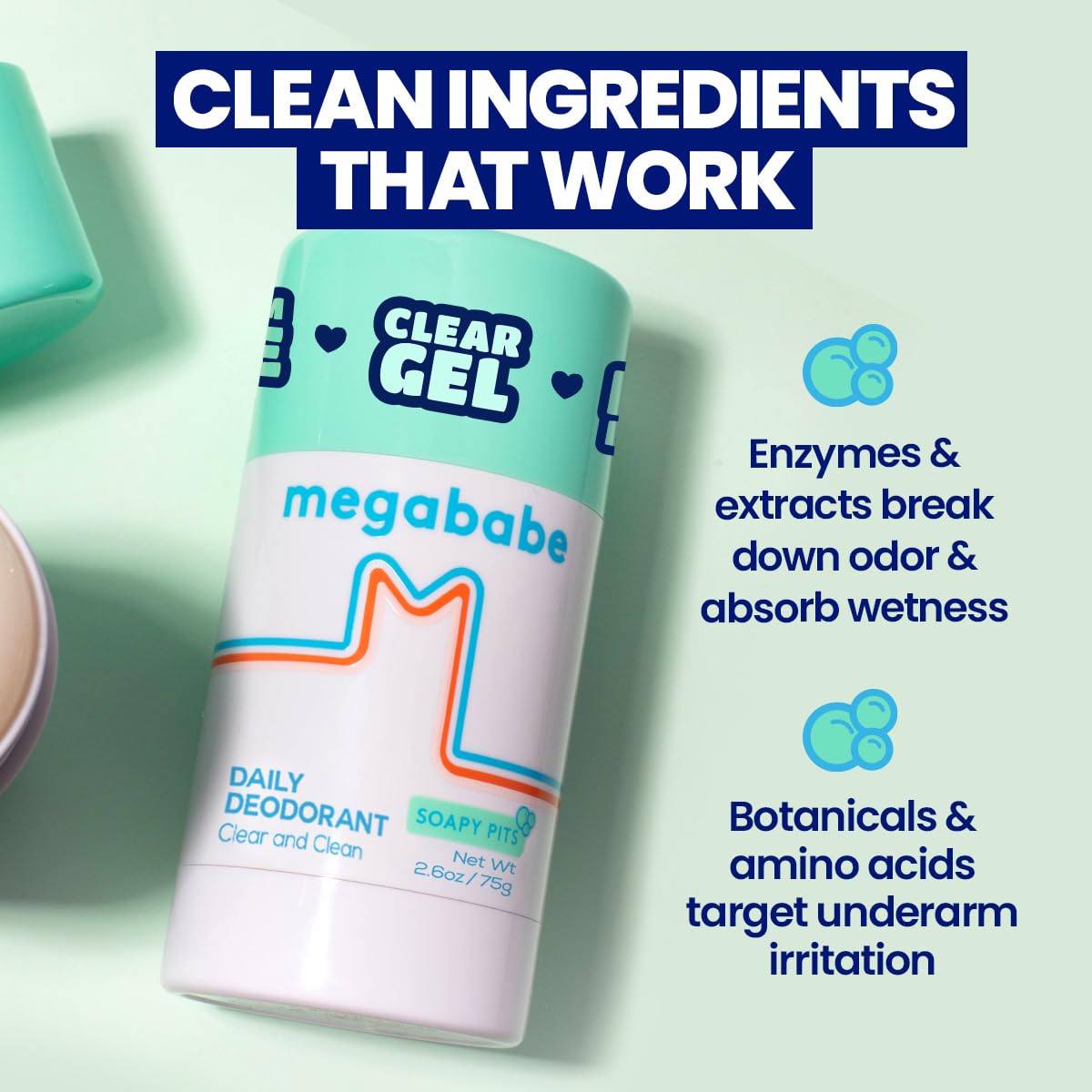 Aplicación suave de Megababe Daily Deodorant sin fricción