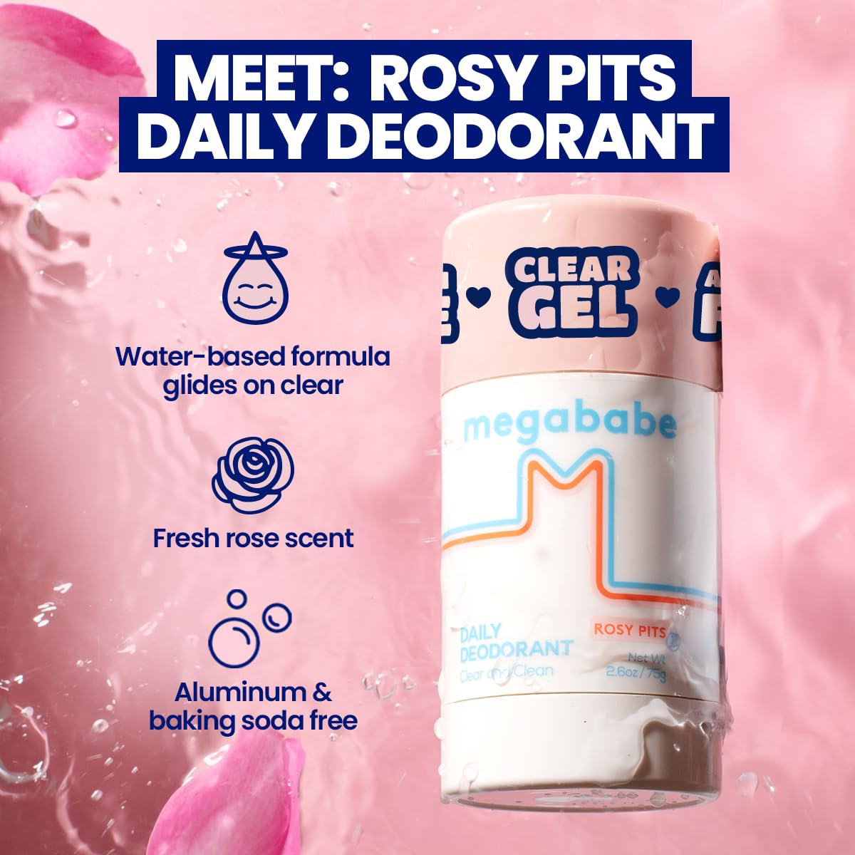 Megababe Daily Deodorant Rosy Pits application swirls on smoothly