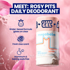 Megababe Daily Deodorant Rosy Pits glides on smoothly without tugging