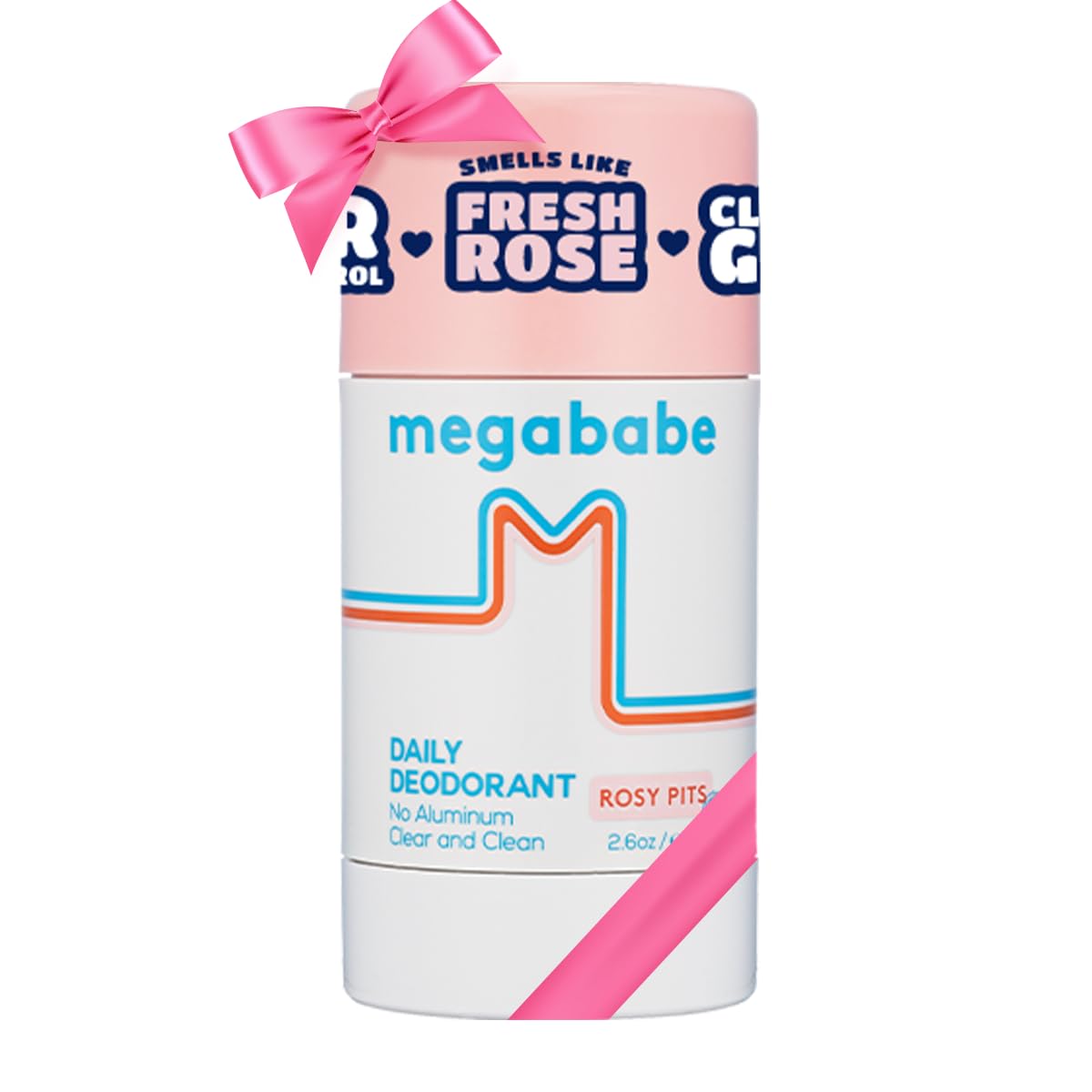 Megababe Daily Deodorant Rosy Pits twist-cap for easy on-the-go application