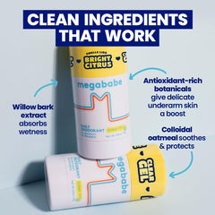 Applying Megababe Sunny Pits leaves a clear, residue-free finish