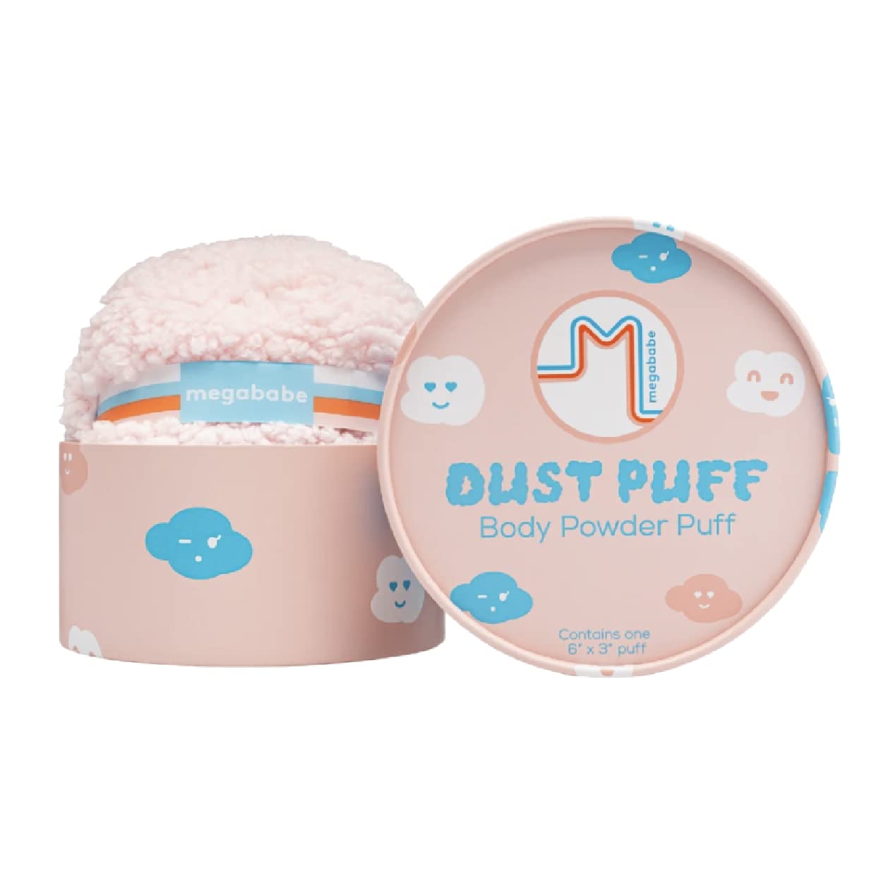 Megababe Dust Puff oversize front view for quick, even powder application