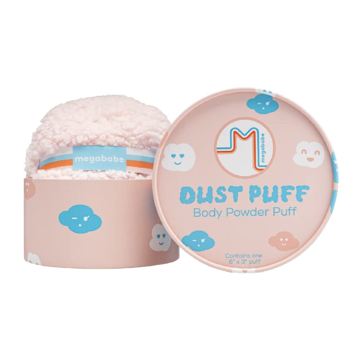 Megababe Dust Puff oversize front view for quick, even powder application