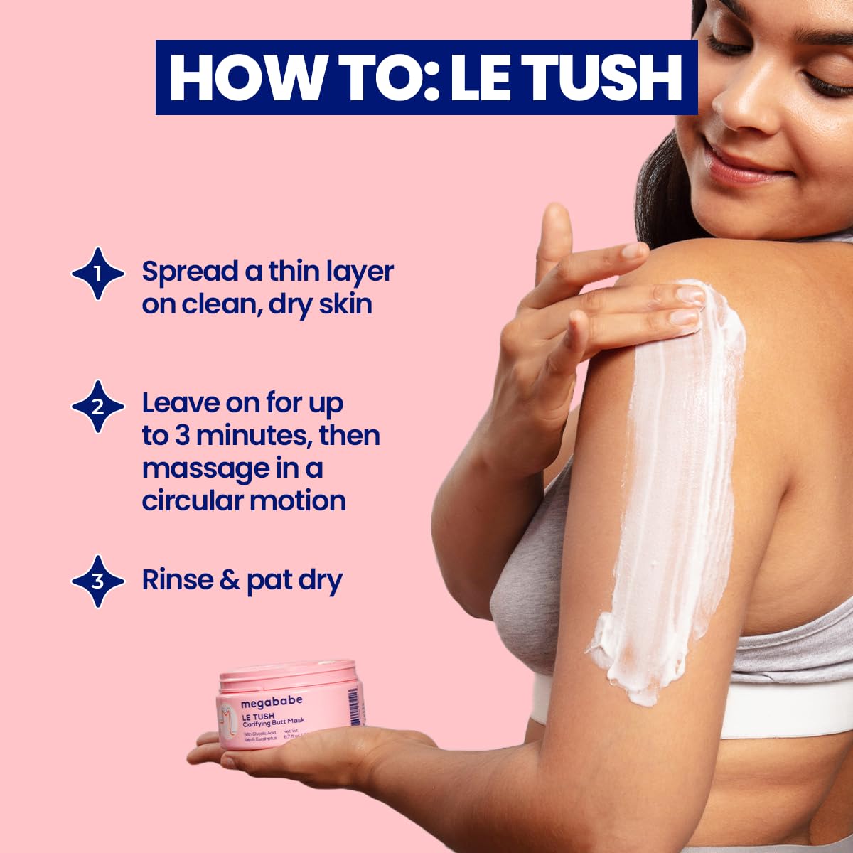 Megababe Le Tush mask soft skin close-up for smoother texture