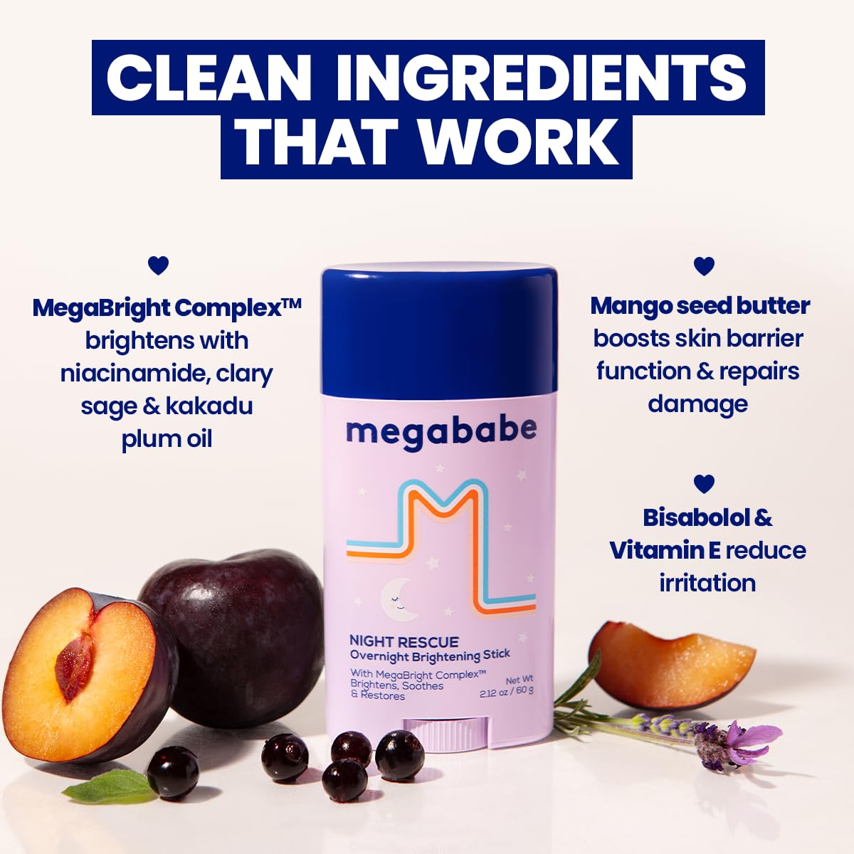 Megababe Night Rescue application rub demonstrates targeted brightening on thighs and other areas.