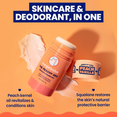 Megababe Peachy Deo 72-hour protection graphic conveys long lasting odor control.