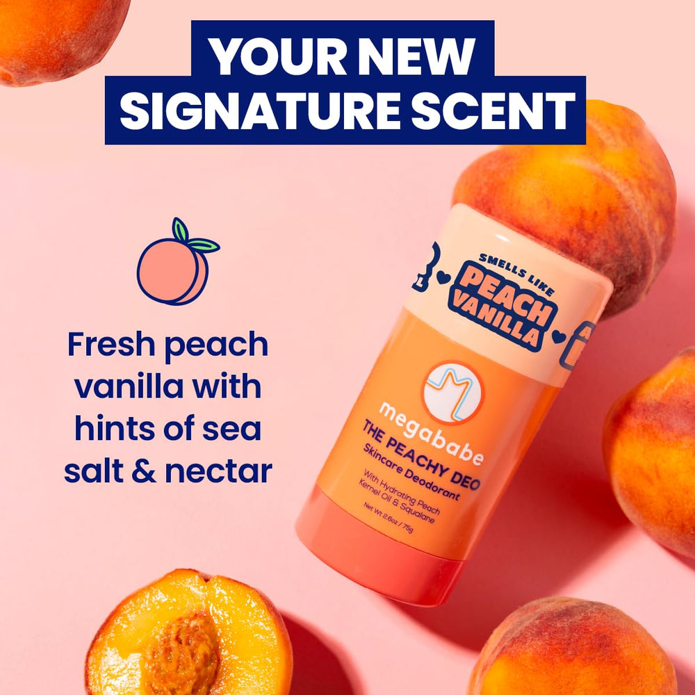 Megababe Peachy Deo application demonstrates smooth glide for easy daily use.