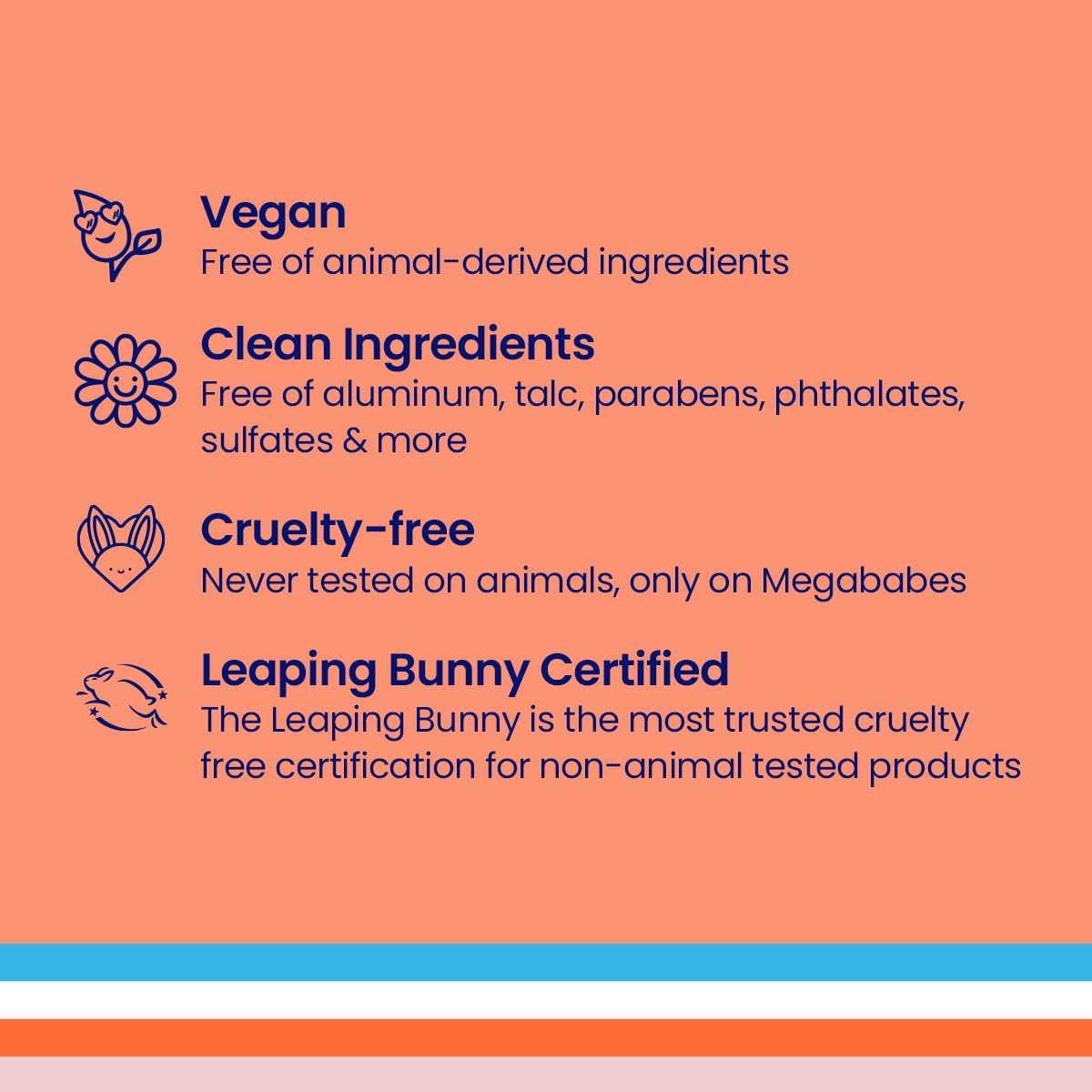Megababe Peachy Deo peach vanilla scent with sea salt notes for a refreshing experience.