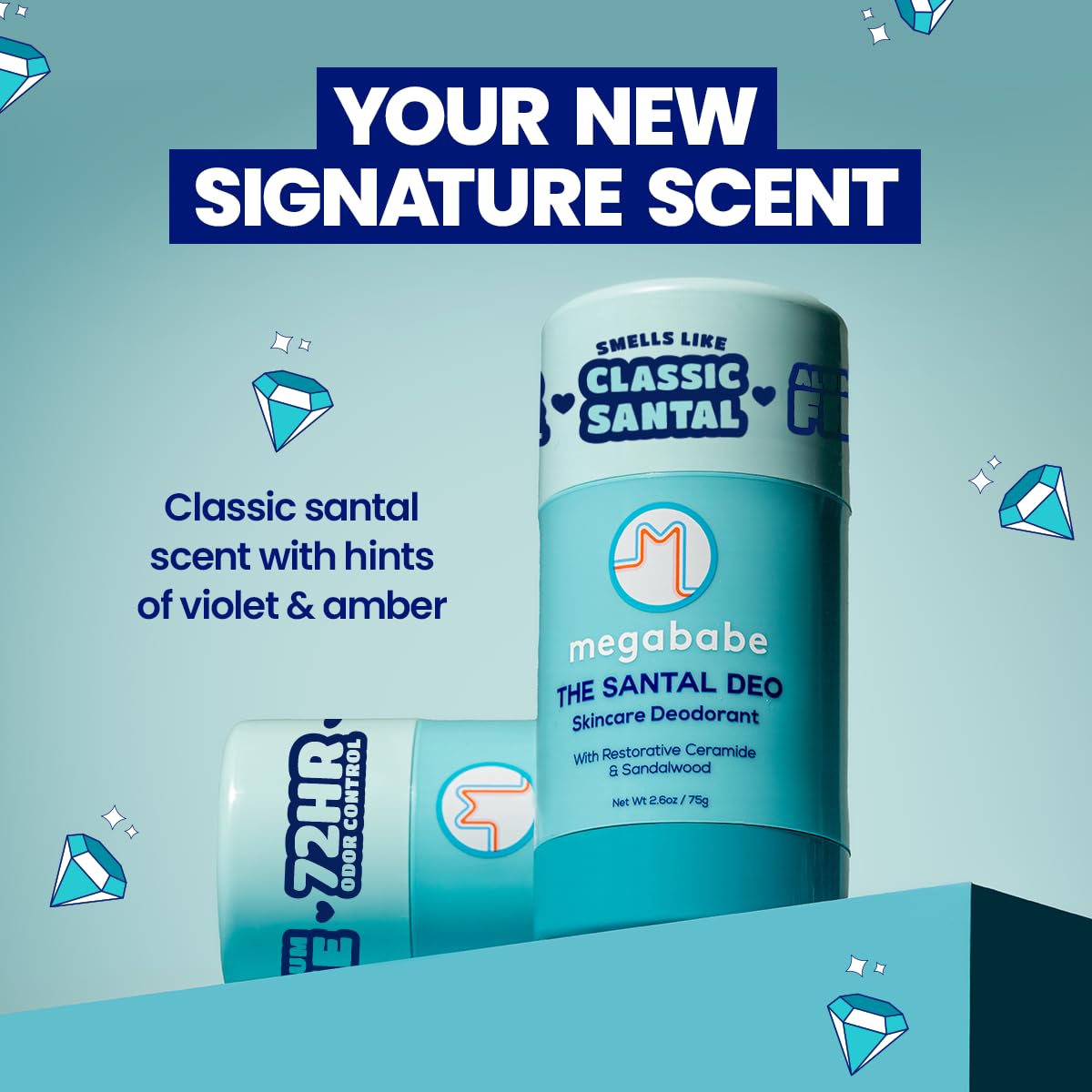 Megababe Santal Deo 72-hour protection for long-lasting odor control