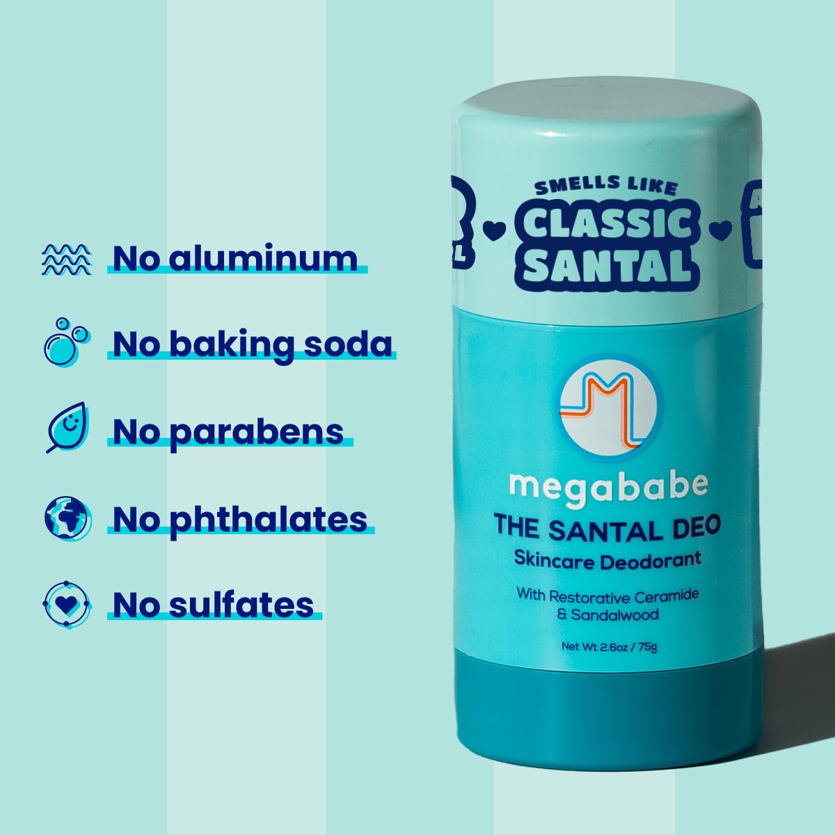 Megababe Santal Deo aluminum-free formula avoids irritants