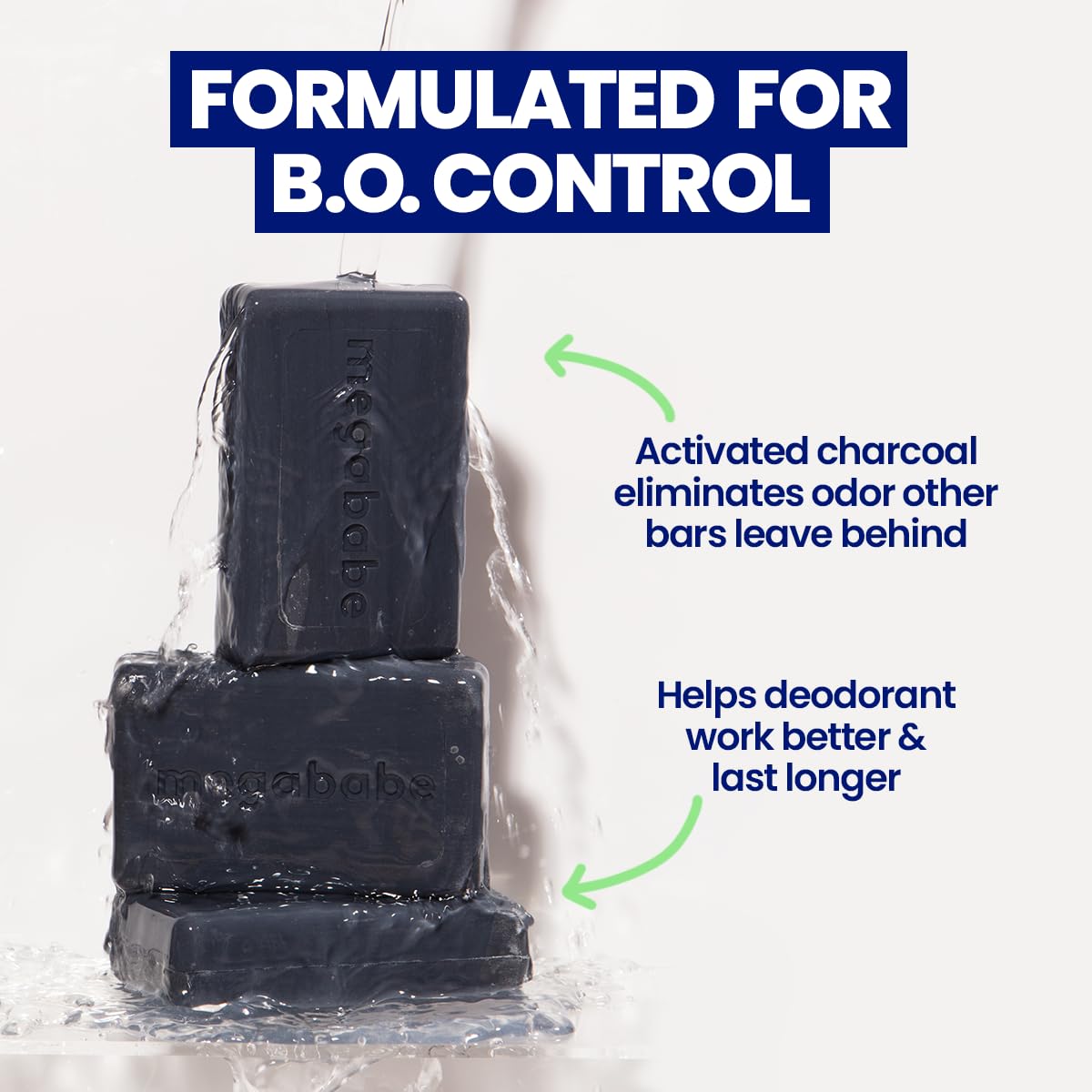 Megababe Space Bar closeup showing charcoal texture for detox and odor management