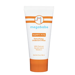 Megababe Happy Pits packaging shows weekly detox concept