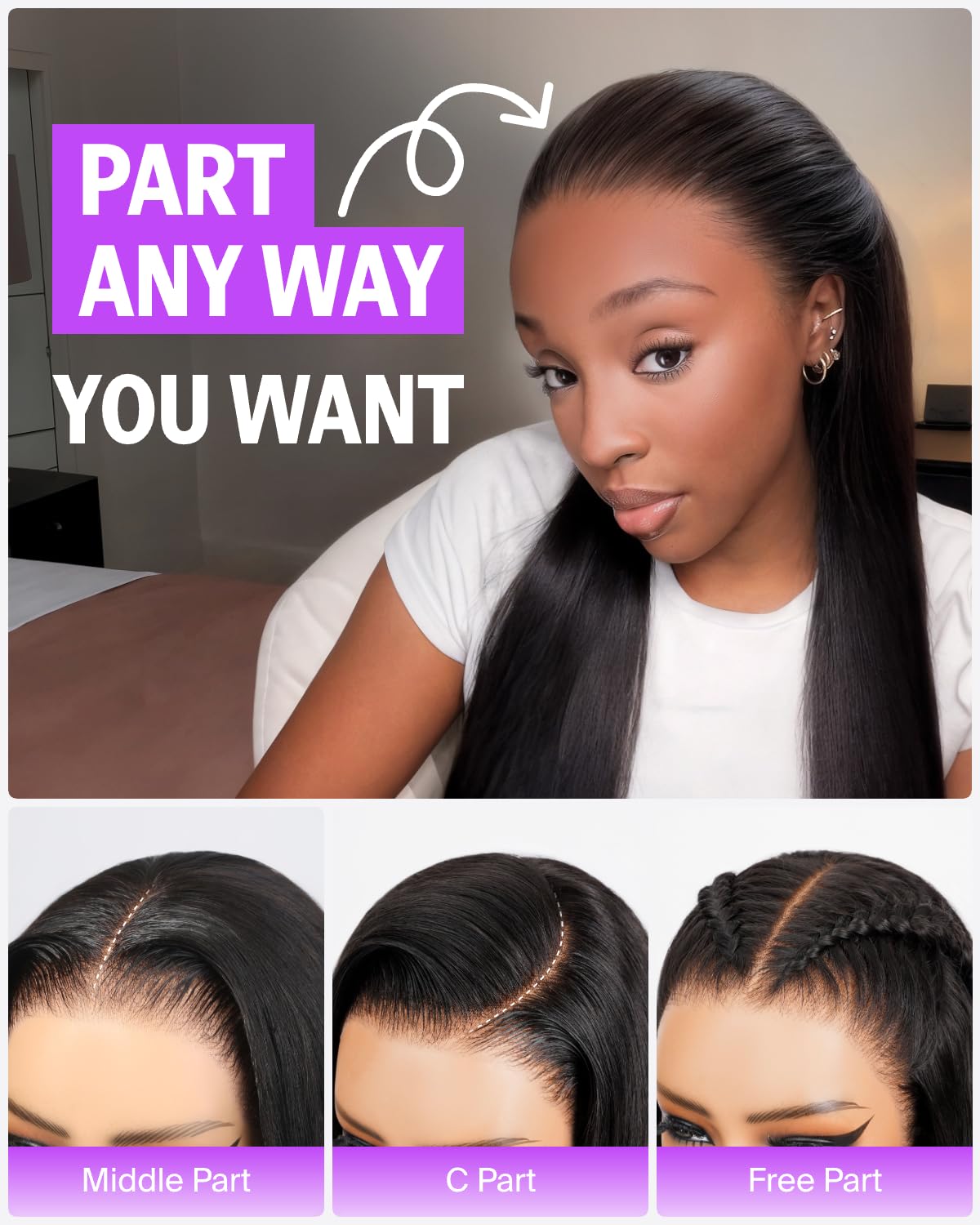 Megalook hair V-shaped sideburns edge for realistic front-frame detailing.