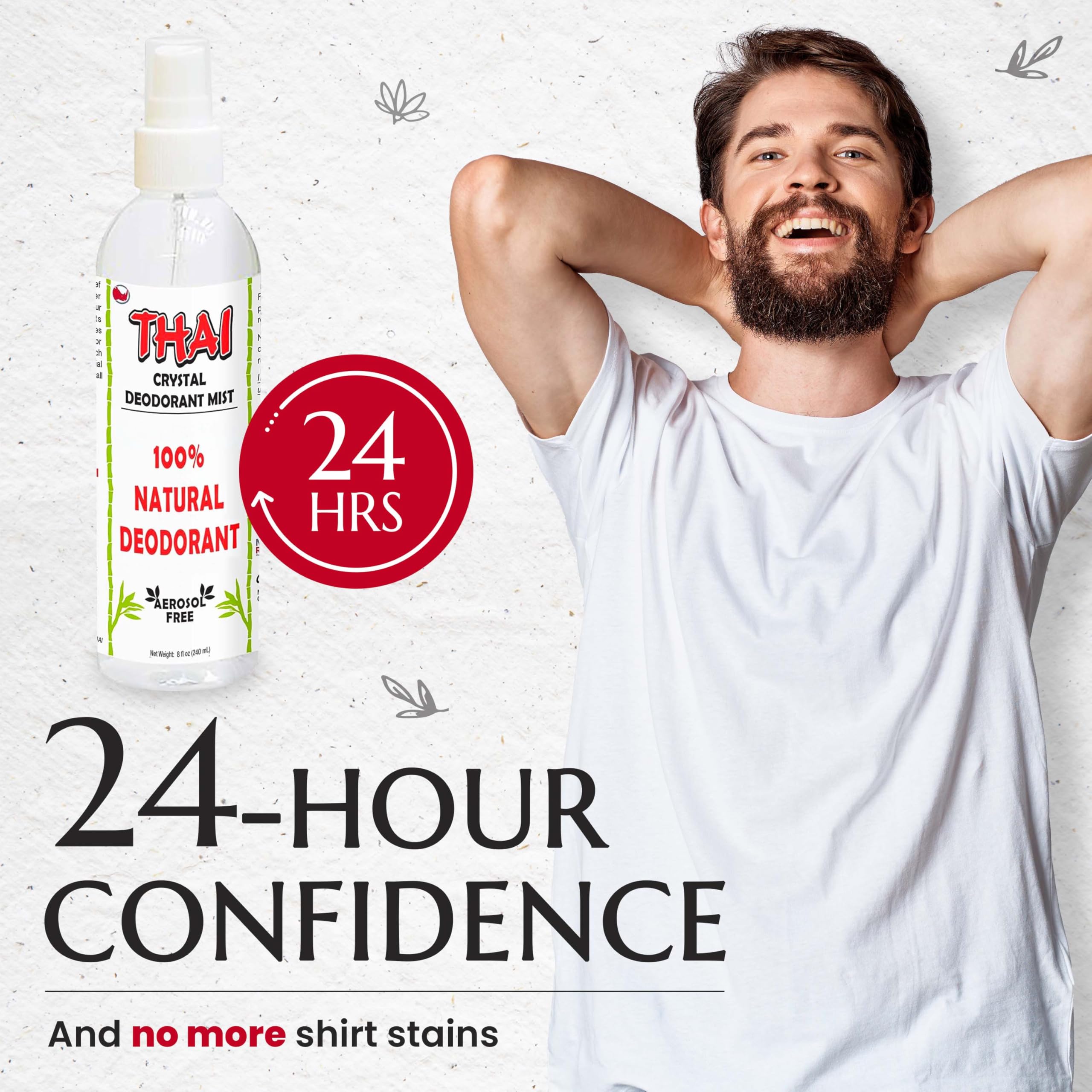 MegaRhino Thai Deodorant Spray provides up to 24-hour protection.