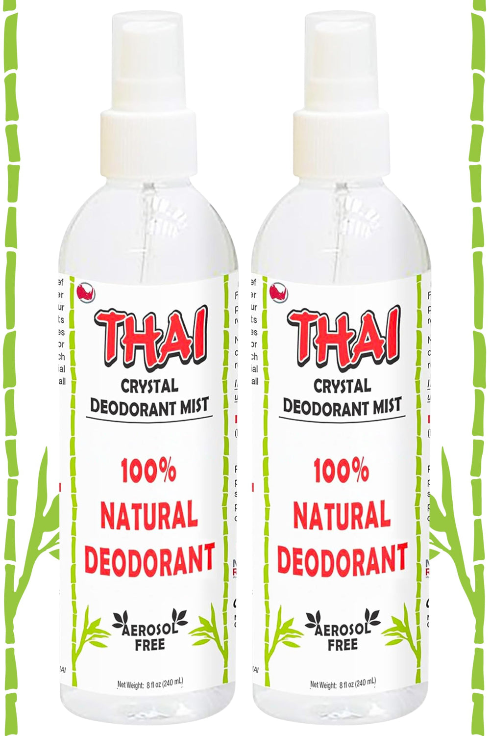 MegaRhino Thai Deodorant Spray bottle front showcases aluminum-free odor protection.