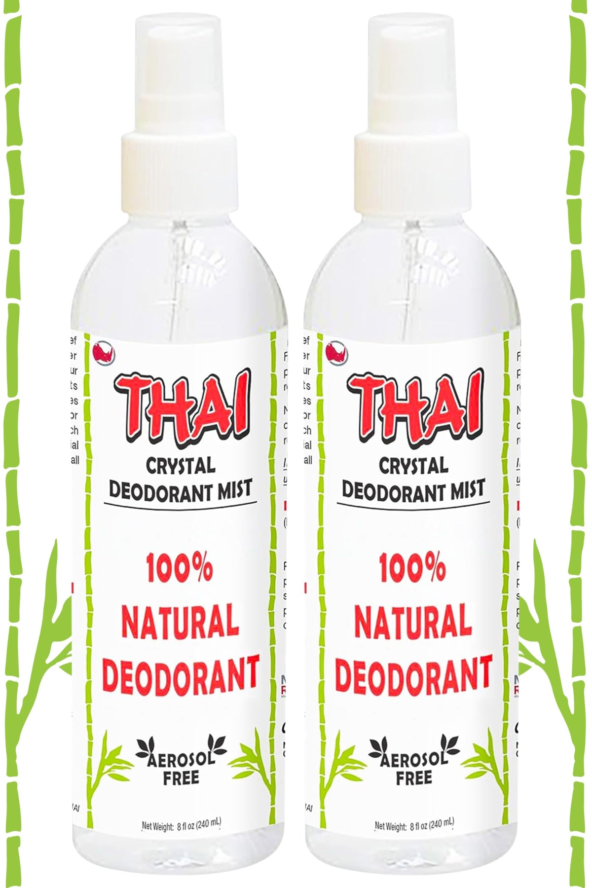 MegaRhino Thai Deodorant Spray bottle front showcases aluminum-free odor protection.