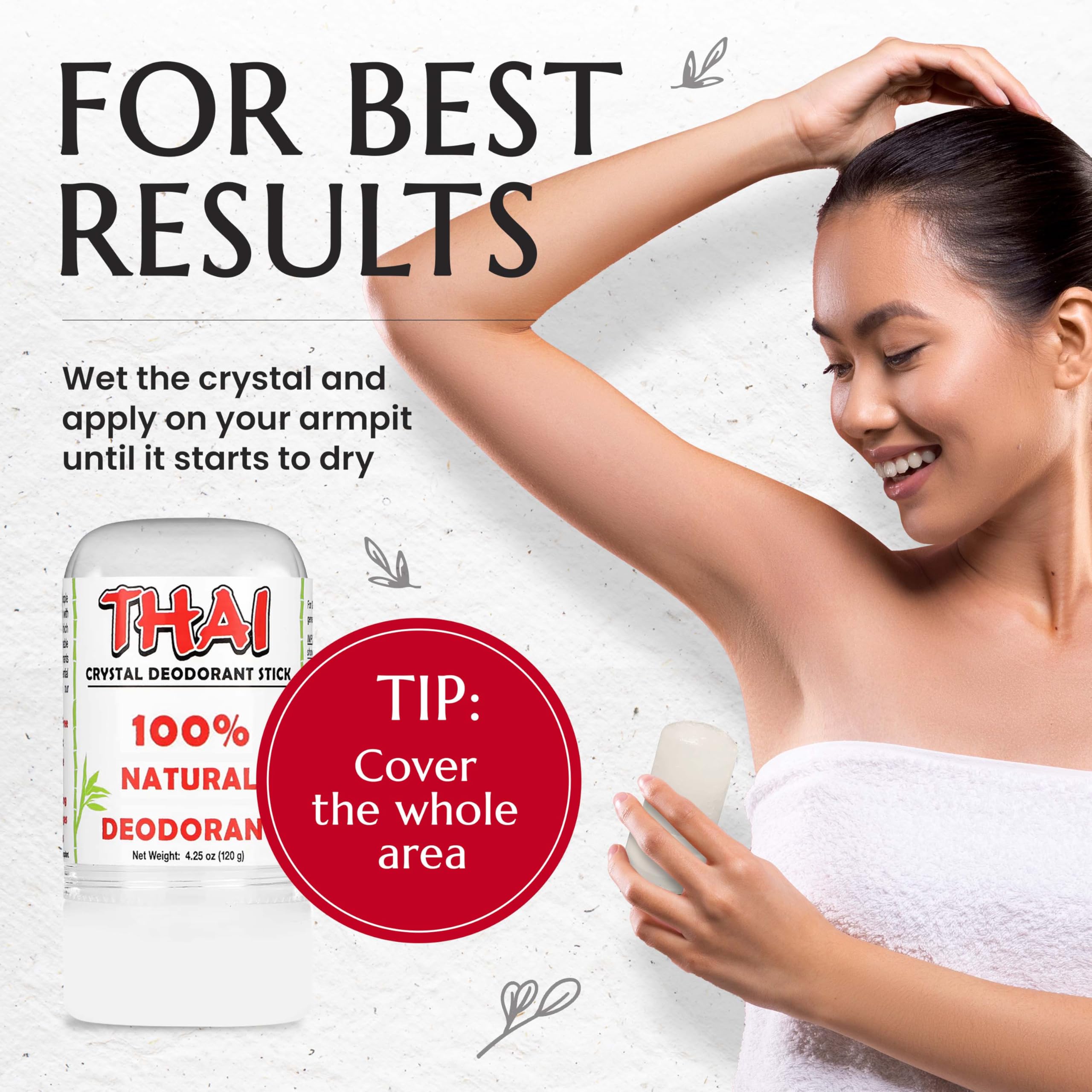 MegaRhino Thai Deodorant Stones 2-Pack 100 percent natural ingredients support skin friendly odor control
