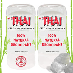 MegaRhino 2-Pack Thai Deodorant Stones packaging highlights convenient on-the-go freshness