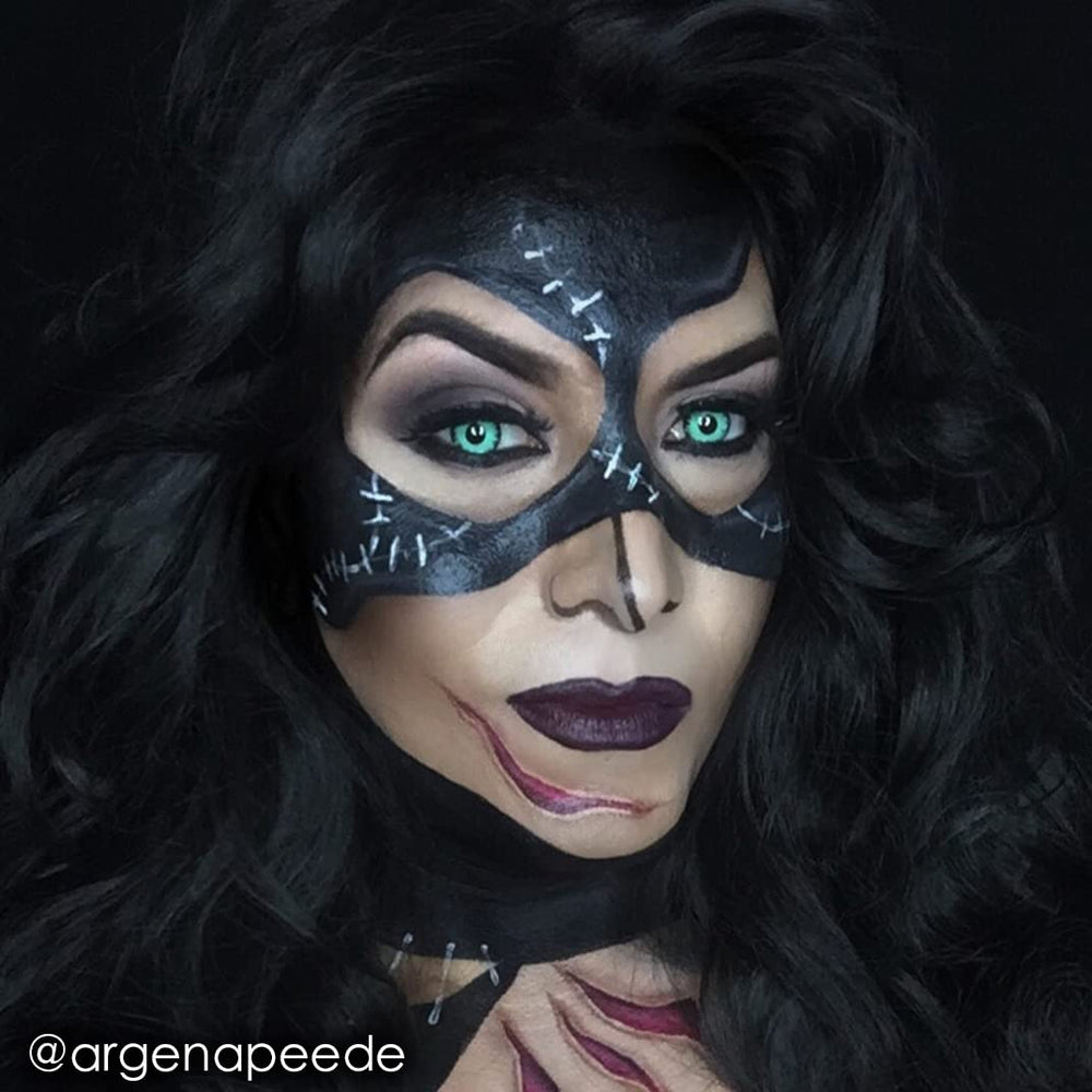 Mehron CreamBlend Stick applied on the face demonstrates smooth, blendable coverage