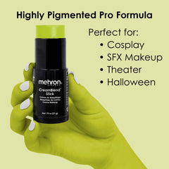 Mehron CreamBlend Stick face-paint swatch reveals smooth, blendable coverage