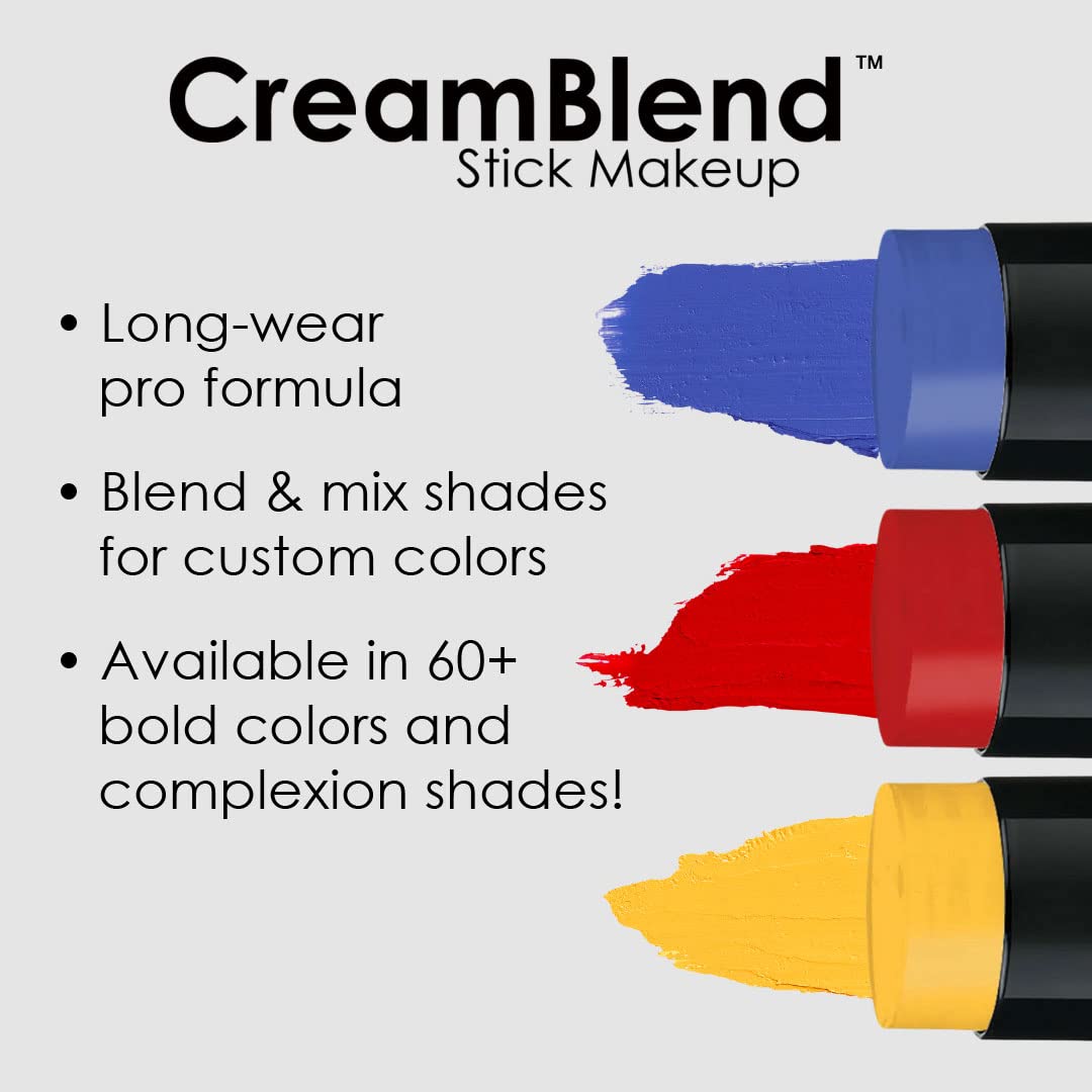 Mehron CreamBlend Stick Halloween look highlights bold green makeup